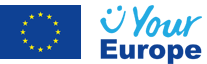 Ihr Europa Logo in englischer Sprache Your europe neben einer qualdratischen Europaflagge (blau mit gelbem Sternenkranz)